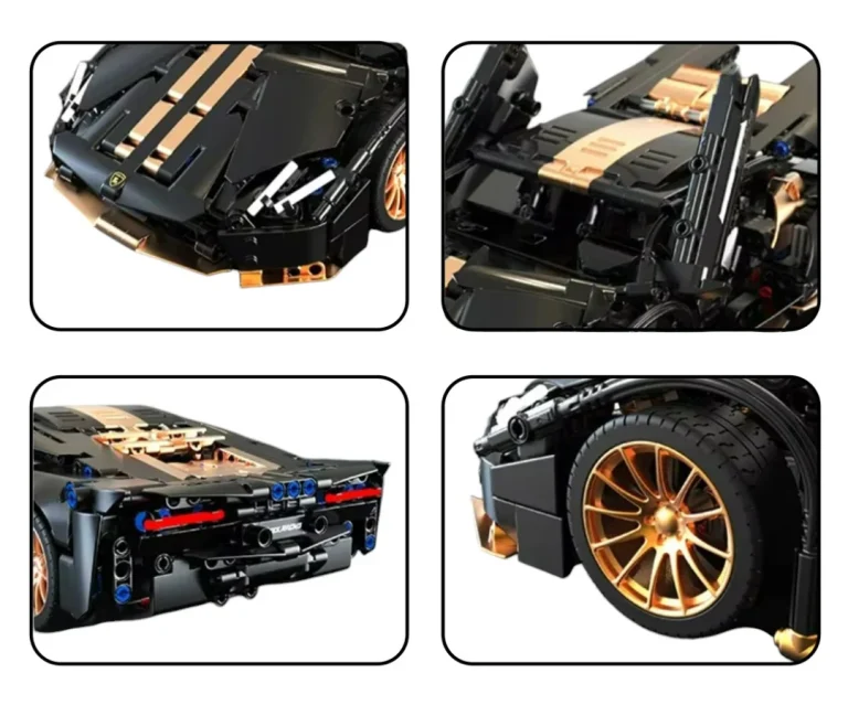 Set Crno Zlatnih Kockica Sportski Automobil 1:14, 1309 Dijelova 5