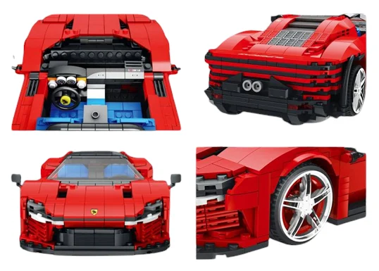 Set Crvenih Kockica Sportski Automobil Sp3, 1168 Dijelova 4