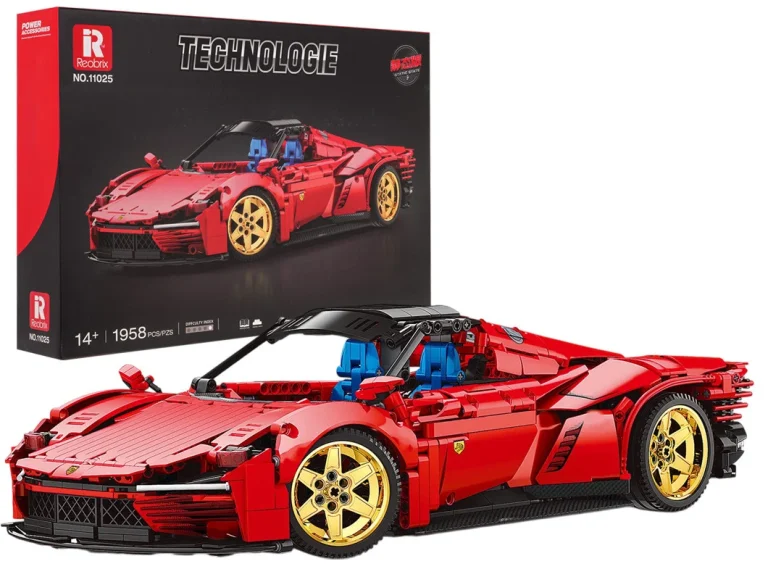 Set Crvenih Tehničkih Kockica Sportski Automobil, 1958 Dijelova 1