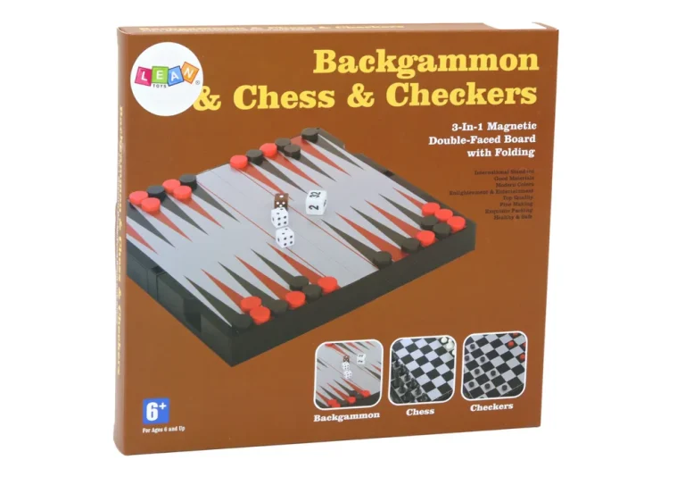 Set Društvenih Igara 3u1, Magnetska Ploča, šah Dama Backgammon 3