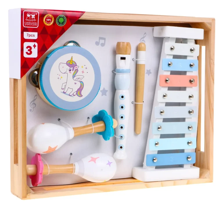 Set Drvenih Glazbenih Instrumenata Pastelni 3+ 9