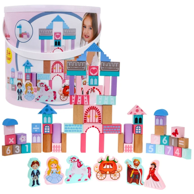 Set Drvenih Kocki Princeza U Dvorcu Sa Sorterom 3+ 1