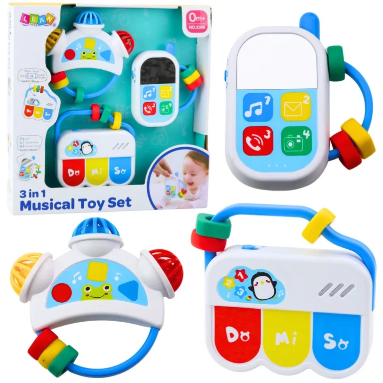 Set Glazbenih Igračaka 3 U 1 Telefon, Tipke I Tamburin 1
