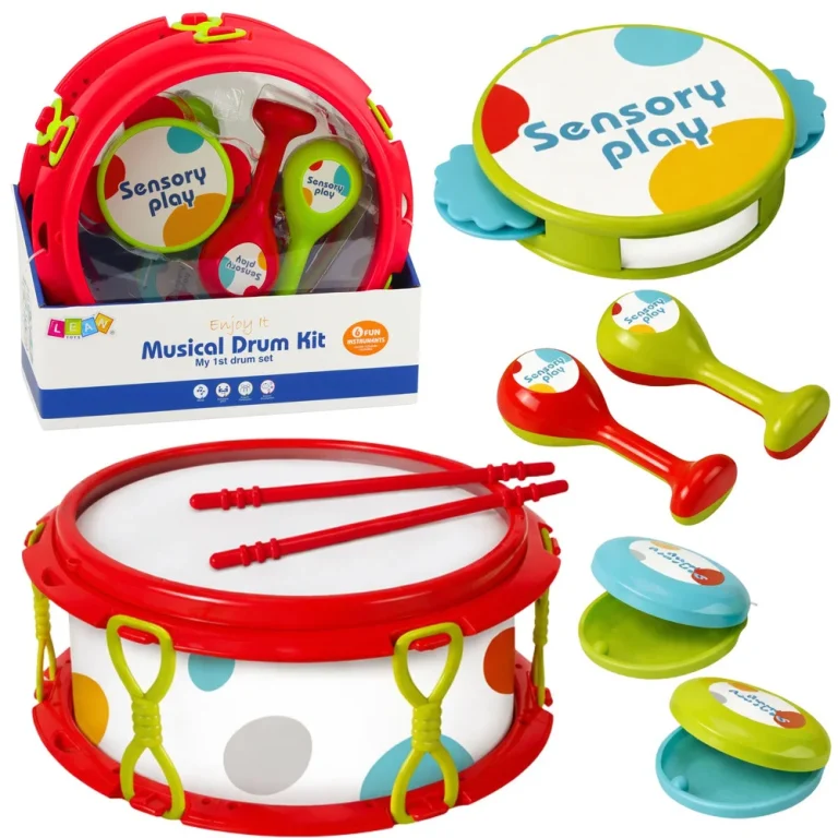 Set Glazbenih Instrumenata Za Djecu, Bubanj, Zvečke, Tamburin, 6 Kom 1