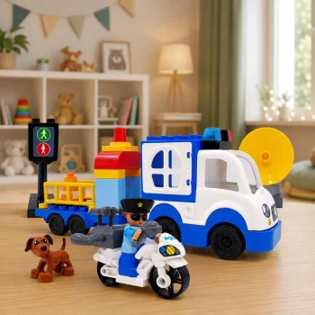 Set Građevinskih Blokova Policijski Automobil 4