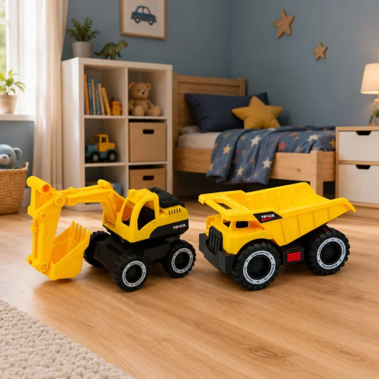 Set Građevinskih Vozila Bager I Damper, Svjetla I Zvukovi, žuto 5