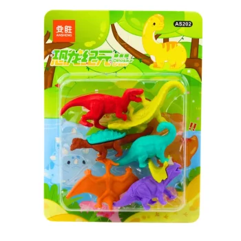 Set Gumica S Motivima Dinosaura, 6 Komada 4