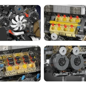 Set Kockica Motor W16, 955 Dijelova 14+ 9
