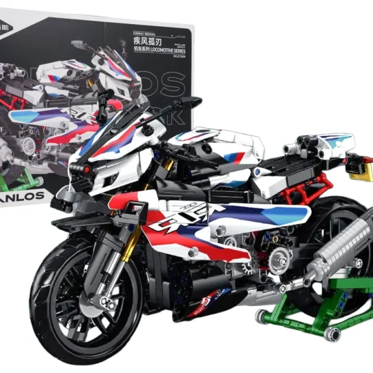 Set Kockica Bijeli Motocikl Trkač, 912 Dijelova 1
