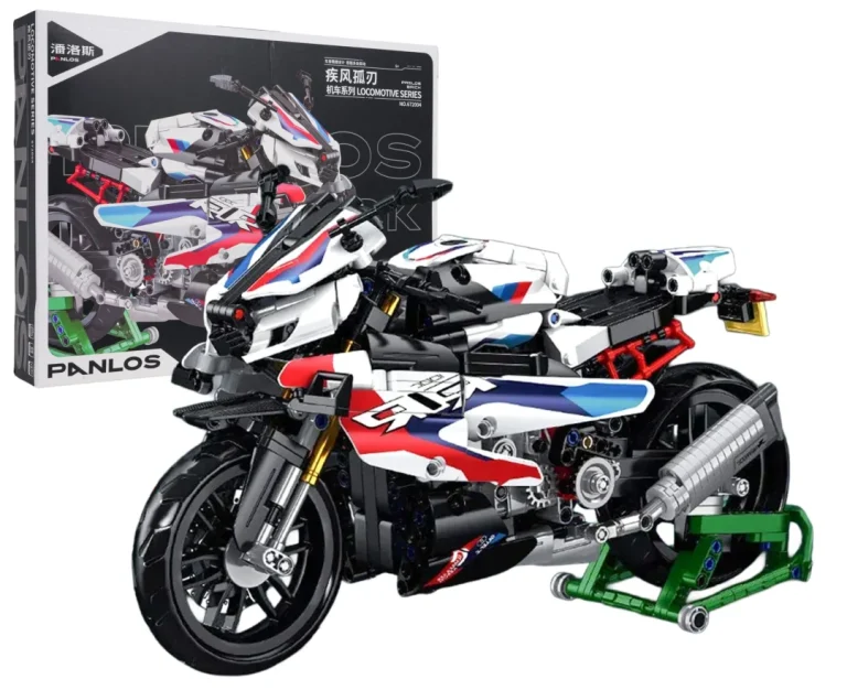Set Kockica Bijeli Motocikl Trkač, 912 Dijelova 1