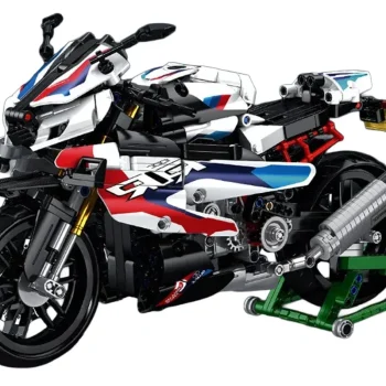 Set Kockica Bijeli Motocikl Trkač, 912 Dijelova 2