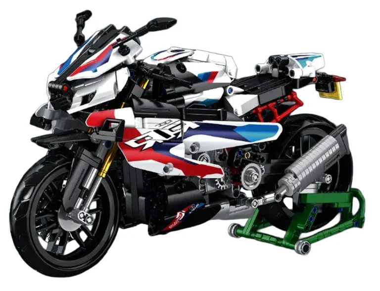 Set Kockica Bijeli Motocikl Trkač, 912 Dijelova 2