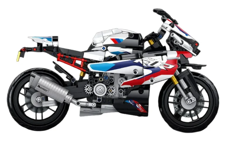 Set Kockica Bijeli Motocikl Trkač, 912 Dijelova 3