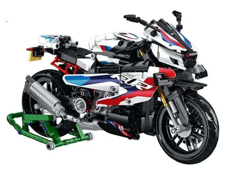 Set Kockica Bijeli Motocikl Trkač, 912 Dijelova 4