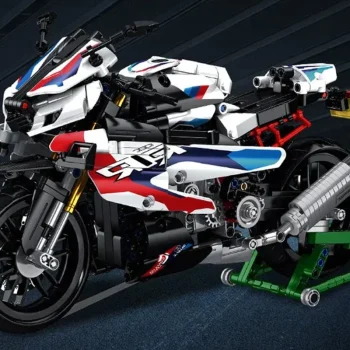 Set Kockica Bijeli Motocikl Trkač, 912 Dijelova 7