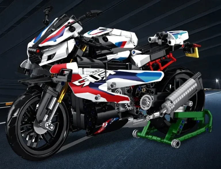 Set Kockica Bijeli Motocikl Trkač, 912 Dijelova 7