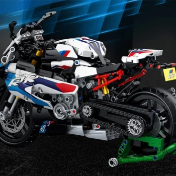 Set Kockica Bijeli Motocikl Trkač, 912 Dijelova 8