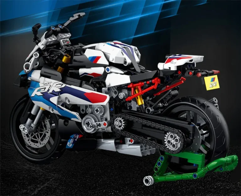 Set Kockica Bijeli Motocikl Trkač, 912 Dijelova 8