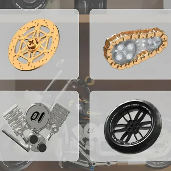 Set Kockica Crni Motocikl, 455 Dijelova 8