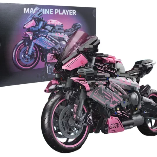 Set Kockica Ružičasti Motocikl Trkač, 2066 Dijelova 1