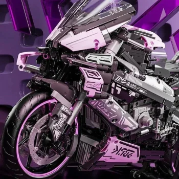 Set Kockica Ružičasti Motocikl Trkač, 2066 Dijelova 10
