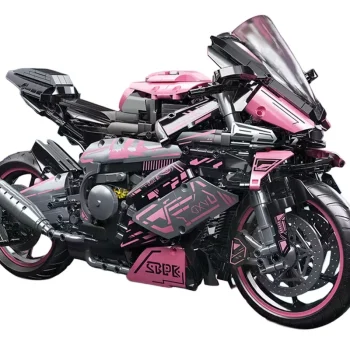 Set Kockica Ružičasti Motocikl Trkač, 2066 Dijelova 3