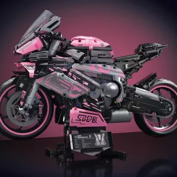 Set Kockica Ružičasti Motocikl Trkač, 2066 Dijelova 4