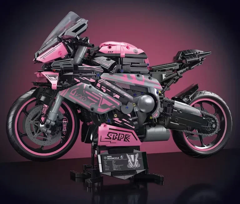 Set Kockica Ružičasti Motocikl Trkač, 2066 Dijelova 4