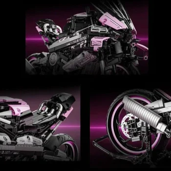 Set Kockica Ružičasti Motocikl Trkač, 2066 Dijelova 6