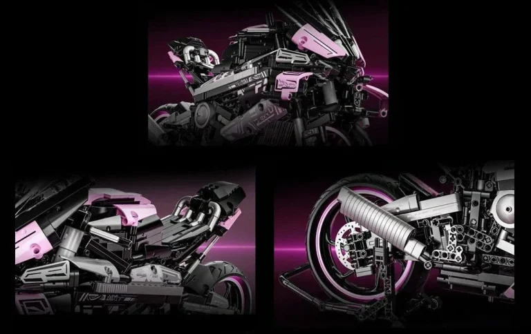 Set Kockica Ružičasti Motocikl Trkač, 2066 Dijelova 6