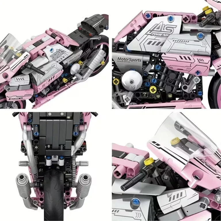 Set Kockica Ružičasti Motocikl Trkač, 2066 Dijelova 7
