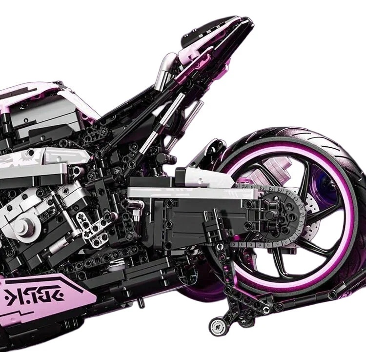 Set Kockica Ružičasti Motocikl Trkač, 2066 Dijelova 9