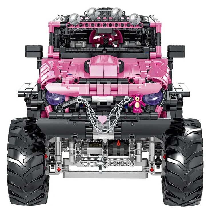 Set Kockica: Ružičasti Terenski Automobil 1:8, 2471 Dijelova 4