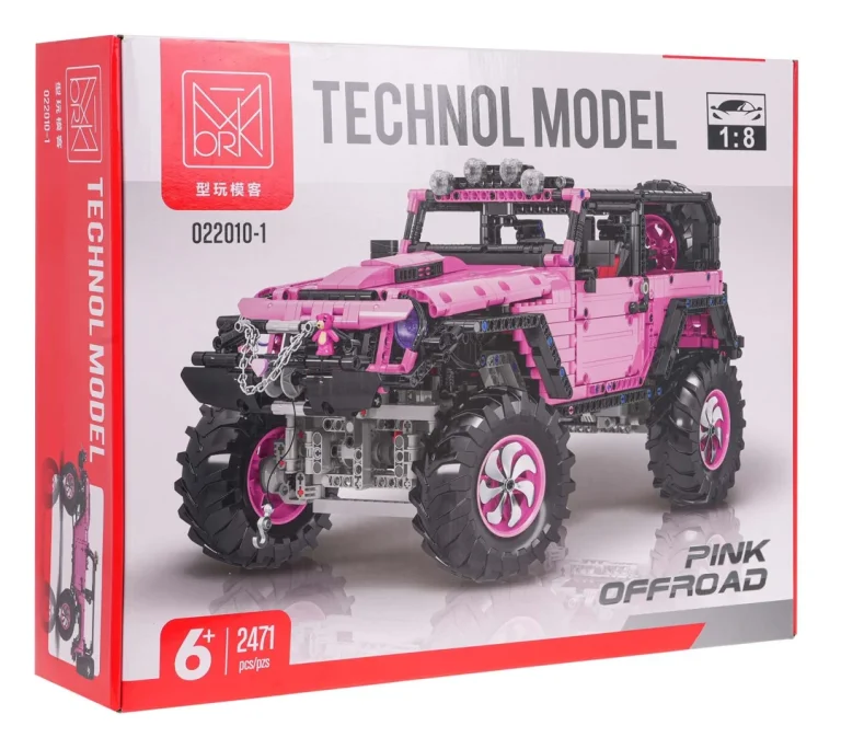 Set Kockica: Ružičasti Terenski Automobil 1:8, 2471 Dijelova 6