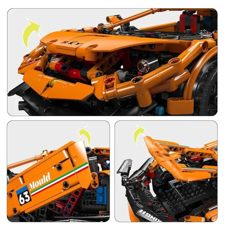 Set Kockica Sportski Auto Narančasti 1620 Dijelova 8+ 6