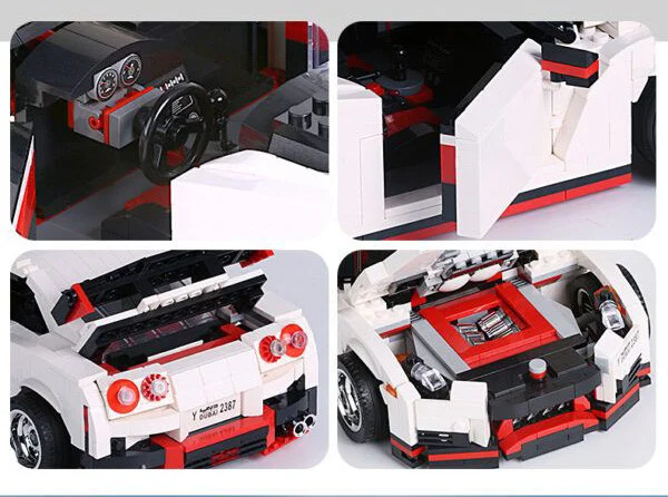 Set Kockica Sportski Automobil Bijeli 1034 Dijela 6