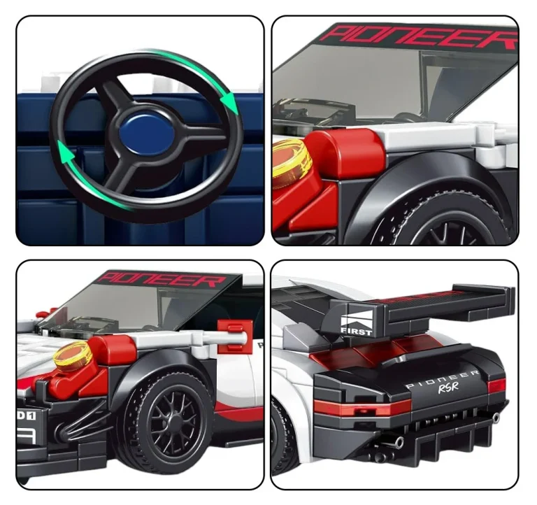 Set Kockica Sportski Automobil Bijeli 349 Dijelova 8