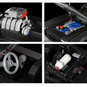 Set Kockica: Sportski Automobil Crni 1:12, 1439 Dijelova 6