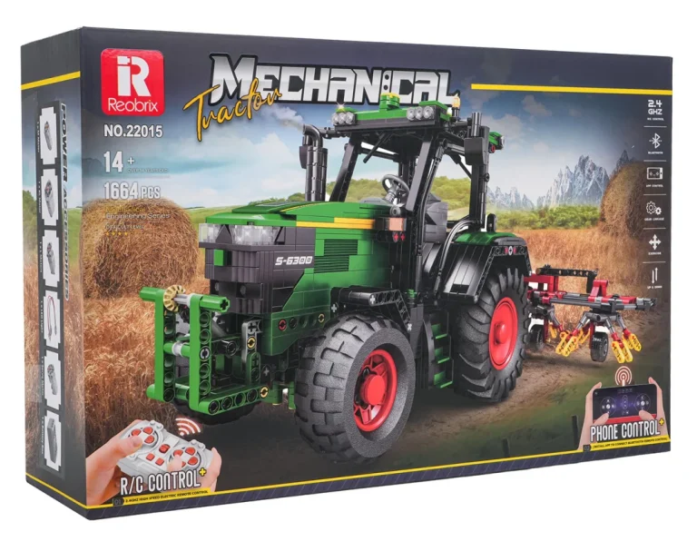 Set Kockica Traktor Zeleni Rc + Pribor 1664 Dijela 14+ 8