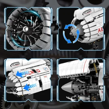 Set Kockica Zrakoplovni Motor 1786 Dijelova 6