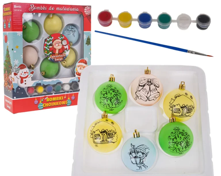 Set Kuglica Za Božićno Drvce Za Oslikavanje Ø 7 Cm 6 Kom 1