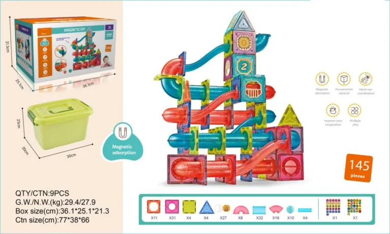 Set Magnetskih Blokova 145 Komada + Kutija 7