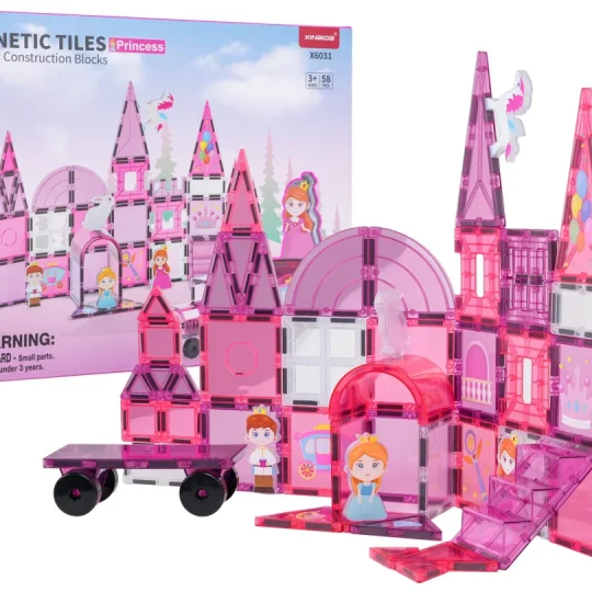 Set Magnetskih Blokova Ružičasti Dvorac Princeze 58 Komada 1