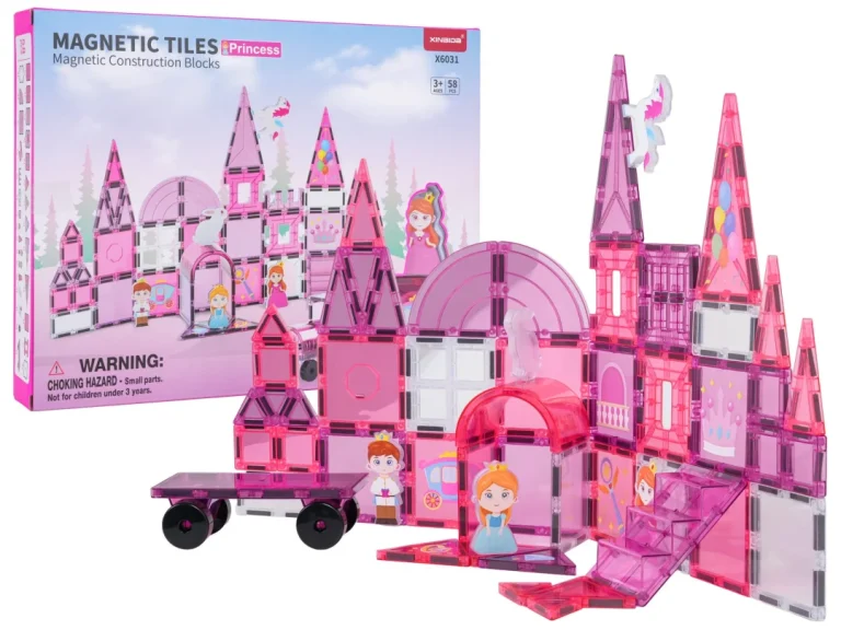 Set Magnetskih Blokova Ružičasti Dvorac Princeze 58 Komada 1