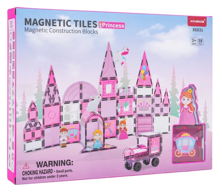 Set Magnetskih Blokova Ružičasti Dvorac Princeze 58 Komada 5