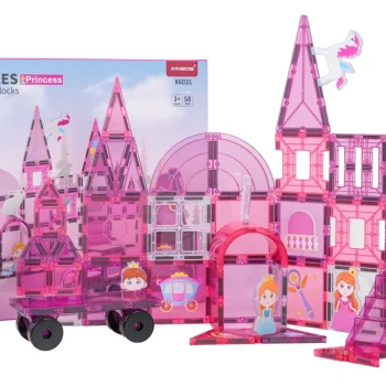 Set Magnetskih Blokova Ružičasti Dvorac Princeze 58 Komada 6