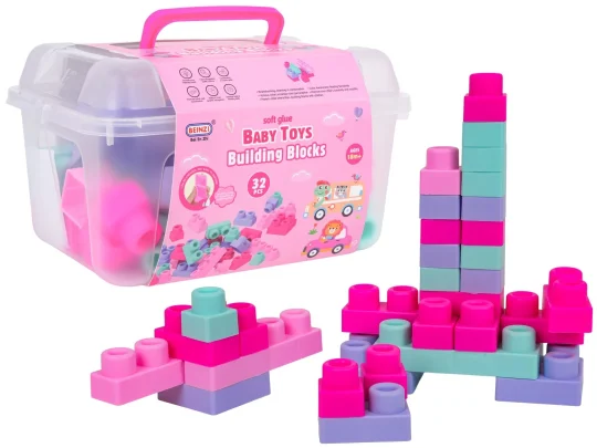 Set Mekih Blokova 32 Dijela Ružičasti + Kofer 1