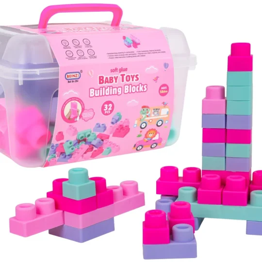 Set Mekih Blokova 32 Dijela Ružičasti + Kofer 1
