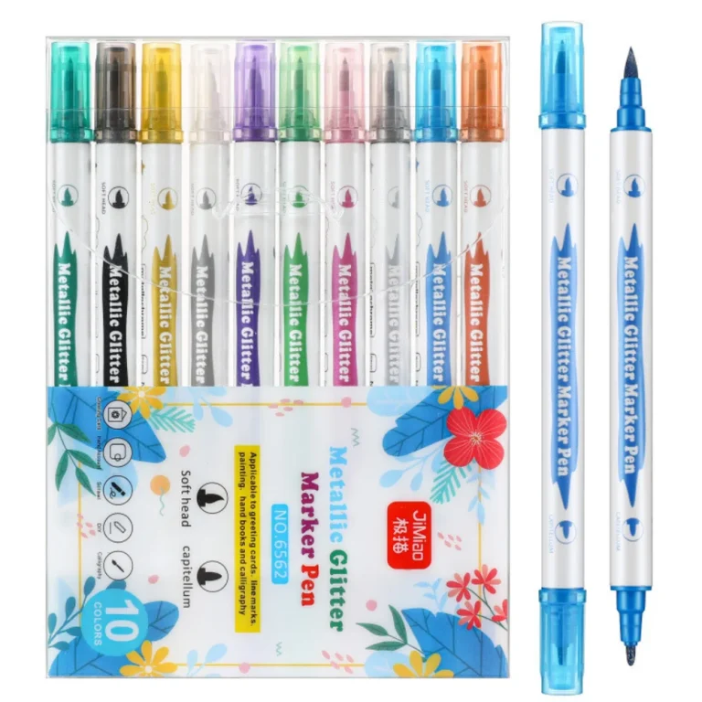 Set Metalik Flomastera Sa šljokicama, Dvostrani, 10 Komada 1