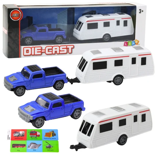 Set Metalnog Terenca S Kamper Prikolicom, Plava Boja 1